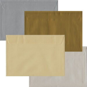 100 Metallic C5 Envelopes (to fit A5). Peel/Seal Flap. Multi-Colour 100gsm Pearlescent Finish. 162mm x 229mm.