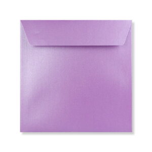 100 Pack - Lavender Pearlescent Square Pearlescent Envelopes. Peel/Seal Wallet Flap. Lilac 120gsm Pearl Finish. 155mm x 155mm.