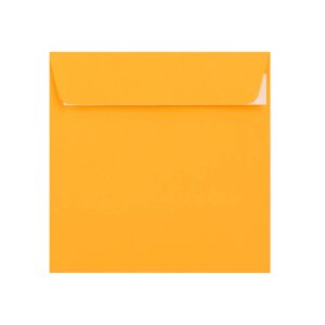 500 Dark Yellow Square Envelopes Trade Box. Peel/Seal Wallet Flap. Yellow 120gsm Smooth Finish. 155mm x 155mm.