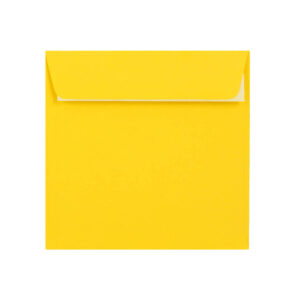500 Mid Yellow Square Envelopes Trade Box. Peel/Seal Wallet Flap. Yellow 120gsm Smooth Finish. 155mm x 155mm.
