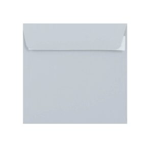 500 Pale Grey Square Envelopes Trade Box. Peel/Seal Wallet Flap. Grey 120gsm Smooth Finish. 155mm x 155mm.