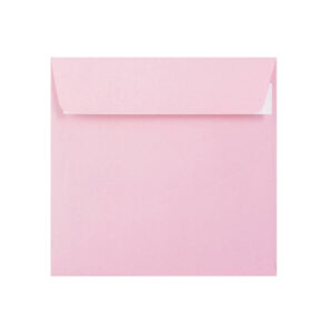 500 Pale Pink Square Envelopes Trade Box. Peel/Seal Wallet Flap. Pink 120gsm Smooth Finish. 155mm x 155mm.