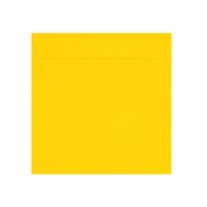 250 Mid Yellow Large Square Envelopes Trade Box. Peel/Seal Wallet Flap. Yellow 120gsm Smooth Finish. 220mm x 220mm.