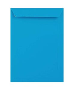 250 Bright Blue C4 Envelopes Trade Box. Peel/Seal Pocket Flap. Blue 120gsm Smooth Finish. 324mm x 229mm.