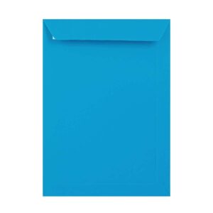 250 Bright Blue C4 Envelopes Trade Box. Peel/Seal Pocket Flap. Blue 120gsm Smooth Finish. 324mm x 229mm.