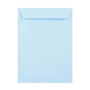 250 Pale Blue C4 Envelopes Trade Box. Peel/Seal Pocket Flap. Blue 120gsm Smooth Finish. 324mm x 229mm.