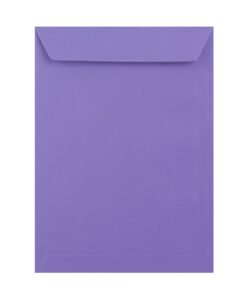 250 Purple C4 Envelopes Trade Box. Peel/Seal Pocket Flap. Purple 120gsm Smooth Finish. 324mm x 229mm.