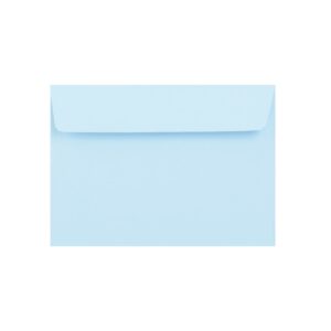 500 Pale Blue C6 Envelopes Trade Box. Peel/Seal Wallet Flap. Blue 120gsm Smooth Finish. 114mm x 162mm.