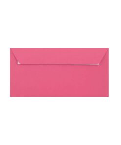 500 Bright Pink DL Envelopes Trade Box. Peel/Seal Wallet Flap. Pink 120gsm Smooth Finish. 110mm x 220mm.
