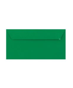500 Dark Green DL Envelopes Trade Box. Peel/Seal Wallet Flap. Green 120gsm Smooth Finish. 110mm x 220mm.