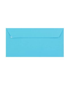 500 Mid Blue DL Envelopes Trade Box. Peel/Seal Wallet Flap. Blue 120gsm Smooth Finish. 110mm x 220mm.