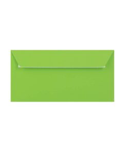 500 Mid Green DL Envelopes Trade Box. Peel/Seal Wallet Flap. Green 120gsm Smooth Finish. 110mm x 220mm.