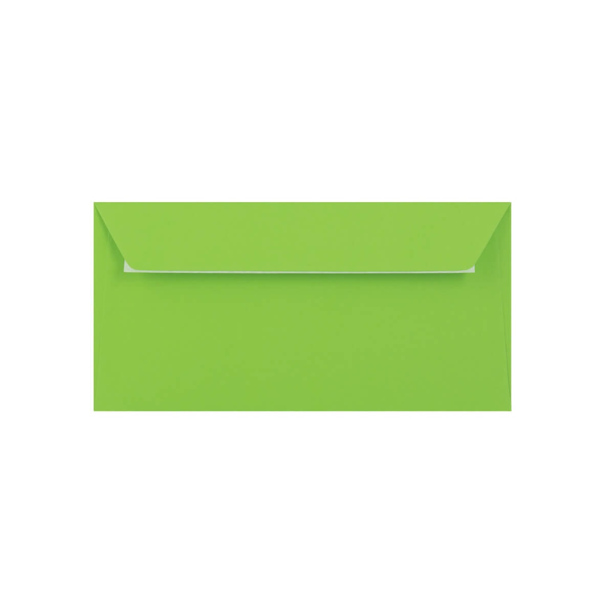 500 Mid Green DL Envelopes Trade Box. Peel/Seal Wallet Flap. Green 120gsm Smooth Finish. 110mm x 220mm.