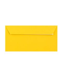 500 Mid Yellow DL Envelopes Trade Box. Peel/Seal Wallet Flap. Yellow 120gsm Smooth Finish. 110mm x 220mm.
