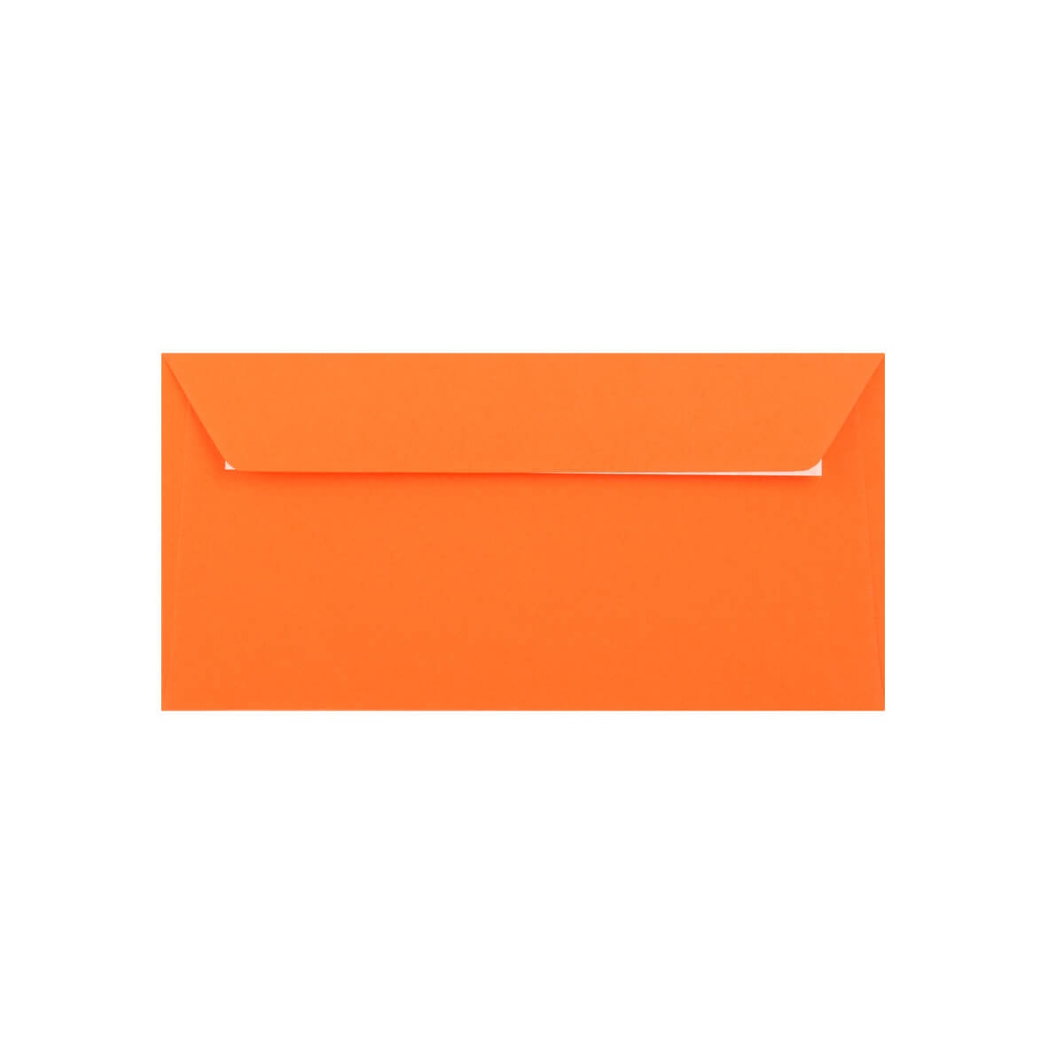 500 Orange DL Envelopes Trade Box. Peel/Seal Wallet Flap. Orange 120gsm Smooth Finish. 110mm x 220mm.