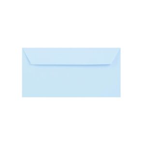 500 Pale Blue DL Envelopes Trade Box. Peel/Seal Wallet Flap. Blue 120gsm Smooth Finish. 110mm x 220mm.