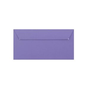 500 Purple DL Envelopes Trade Box. Peel/Seal Wallet Flap. Purple 120gsm Smooth Finish. 110mm x 220mm.