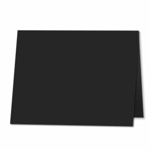Jet Black. 178mm x 256mm. 5x7 (Long Edge). 235gsm Folded Card Blank.