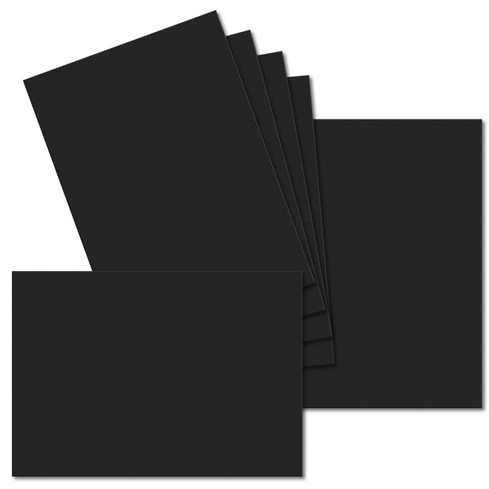 Jet Black. 148mm x 210mm. A5 Standard. 235gsm Card Sheet.
