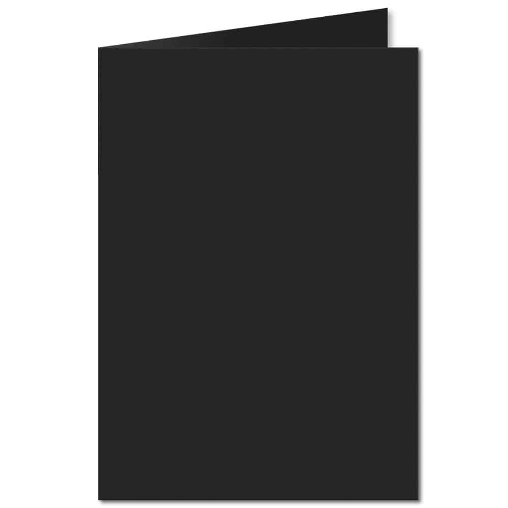 Jet Black. 210mm x 297mm. A5 (Long Edge). 235gsm Folded Card Blank.