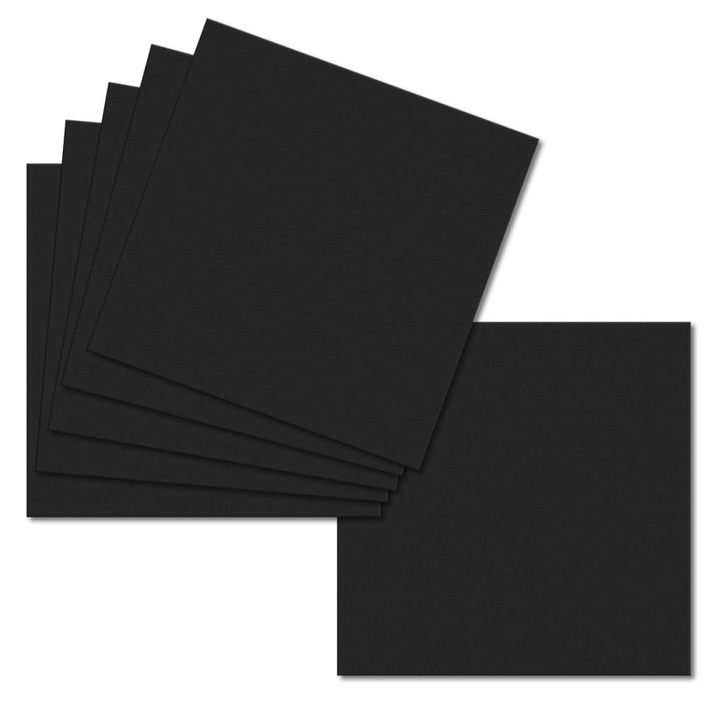 Jet Black. 148mm x 148mm. Large Square. 235gsm Card Sheet.
