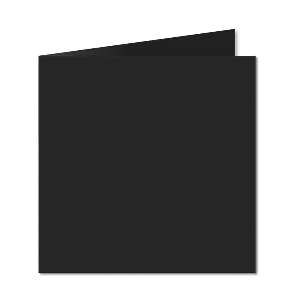Jet Black. 123mm x 246mm. Small Square. 235gsm Folded Card Blank.