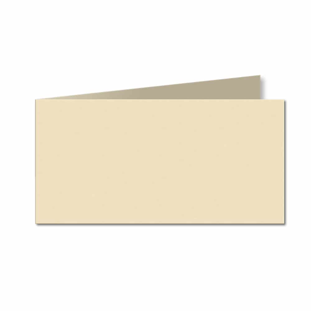 Pale Cream. 100mm x 420mm. DL (Short Edge). 240gsm Folded Card Blank.
