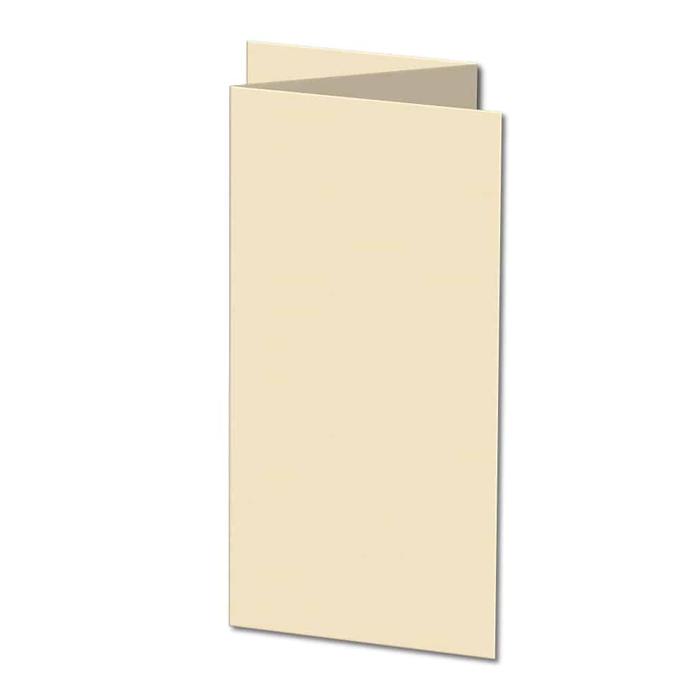 Pale Cream. 210mm x 297mm. DL (Tri-Fold). 240gsm Folded Card Blank.