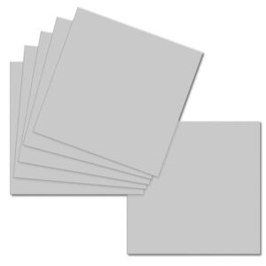 Silver Grey. 153mm x 153mm. 6 Inch Square. 235gsm Card Sheet.