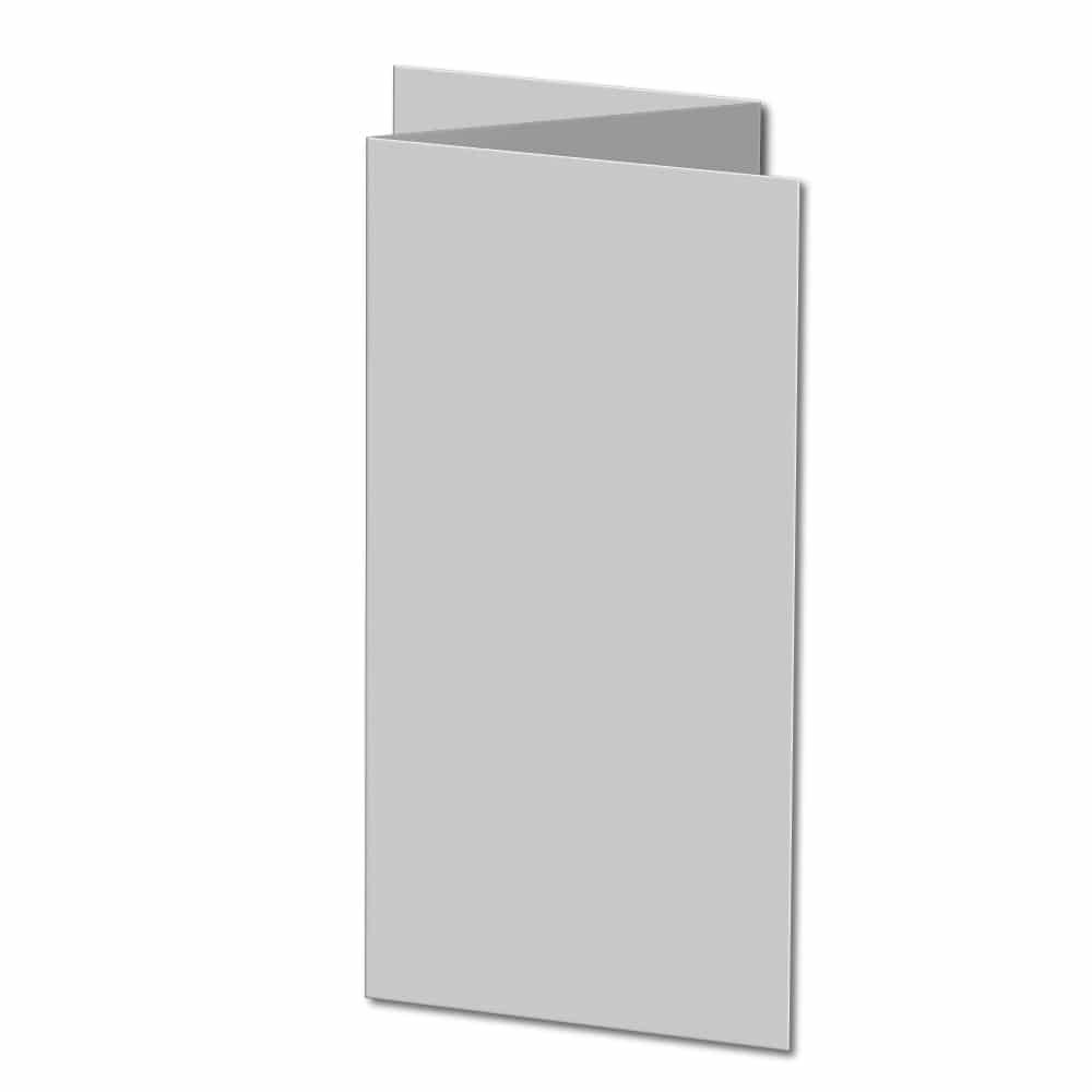 Silver Grey. 210mm x 297mm. DL (Tri-Fold). 235gsm Folded Card Blank.