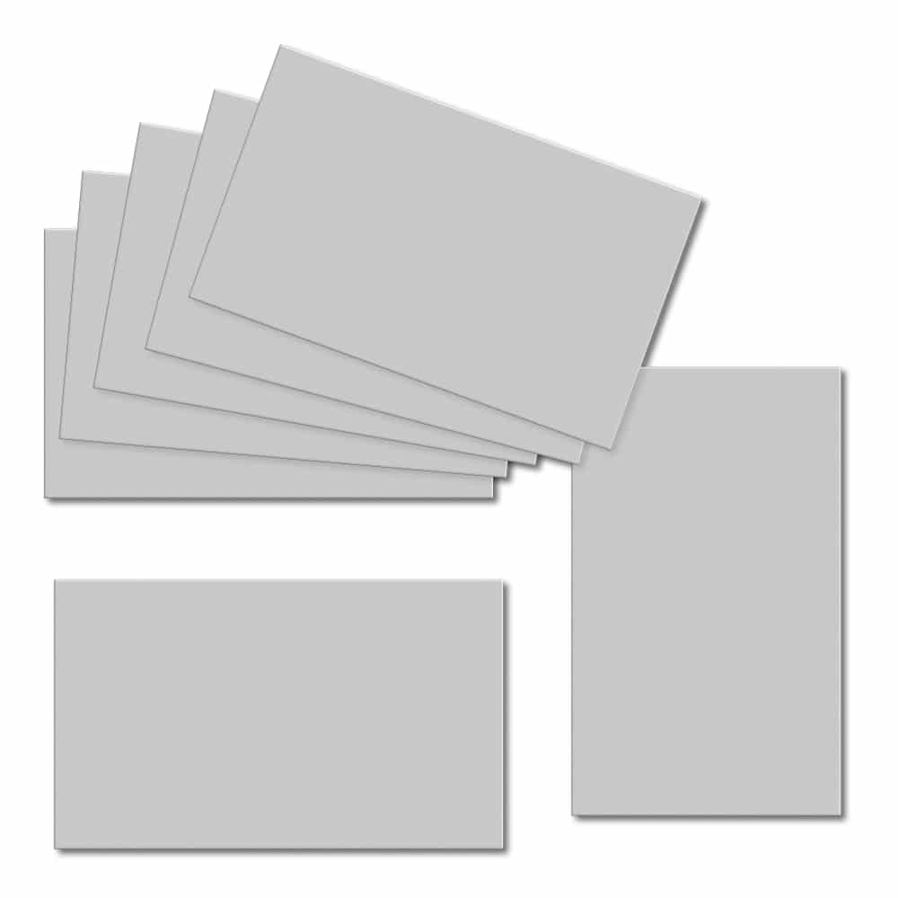 Silver Grey. 60mm x 100mm. Place Card. 235gsm Card Sheet.