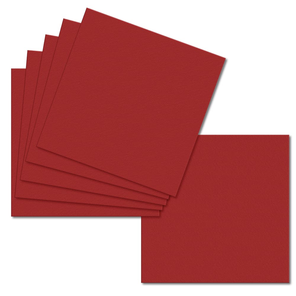Cherry Red. 153mm x 153mm. 6 Inch Square. 235gsm Card Sheet.