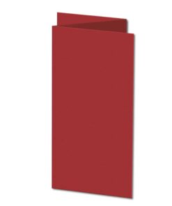 Cherry Red. 210mm x 297mm. DL (Tri-Fold). 235gsm Folded Card Blank.