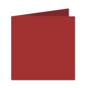 Cherry Red. 123mm x 246mm. Small Square. 235gsm Folded Card Blank.