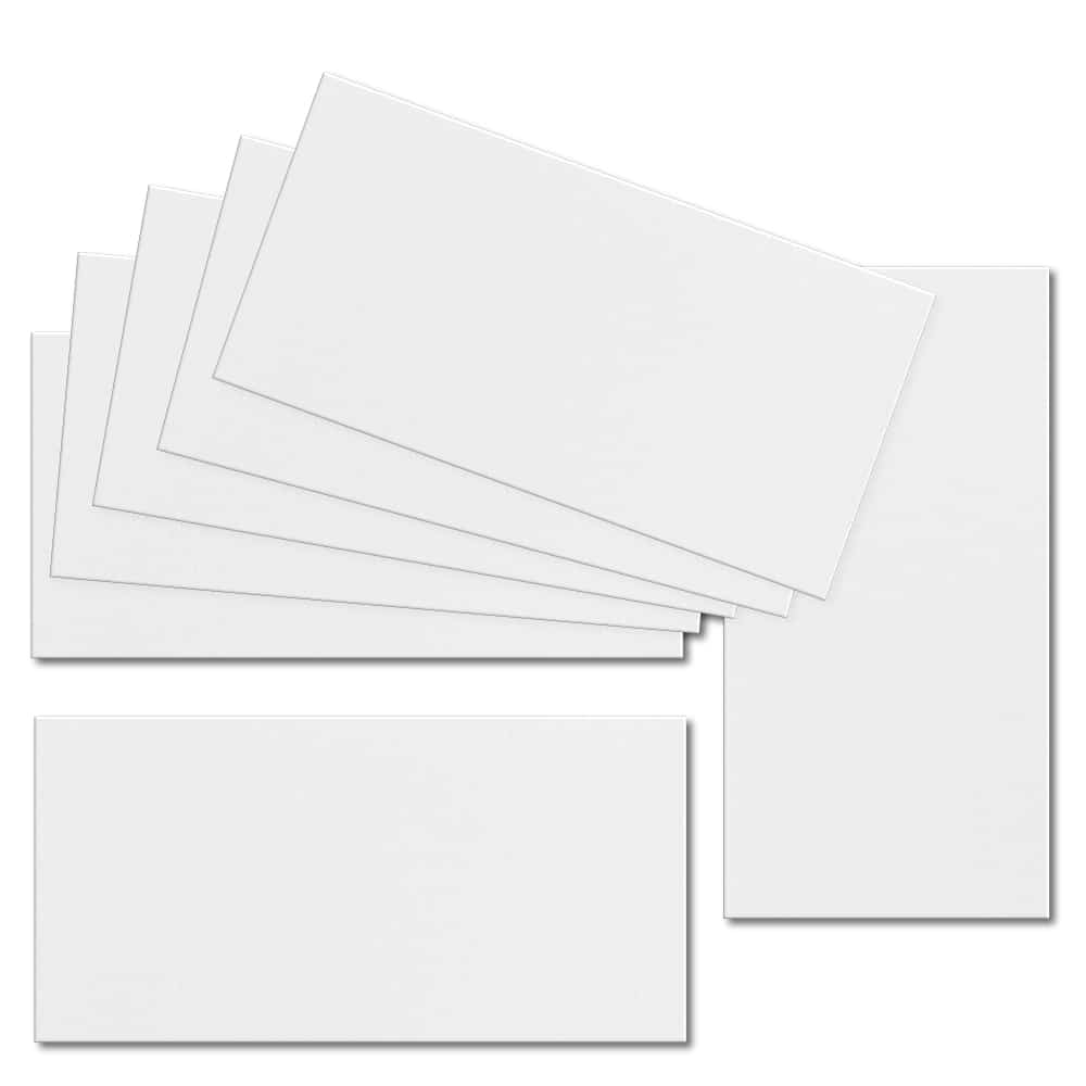 Impact White. 100mm x 210mm. DL Standard. 250gsm Card Sheet.