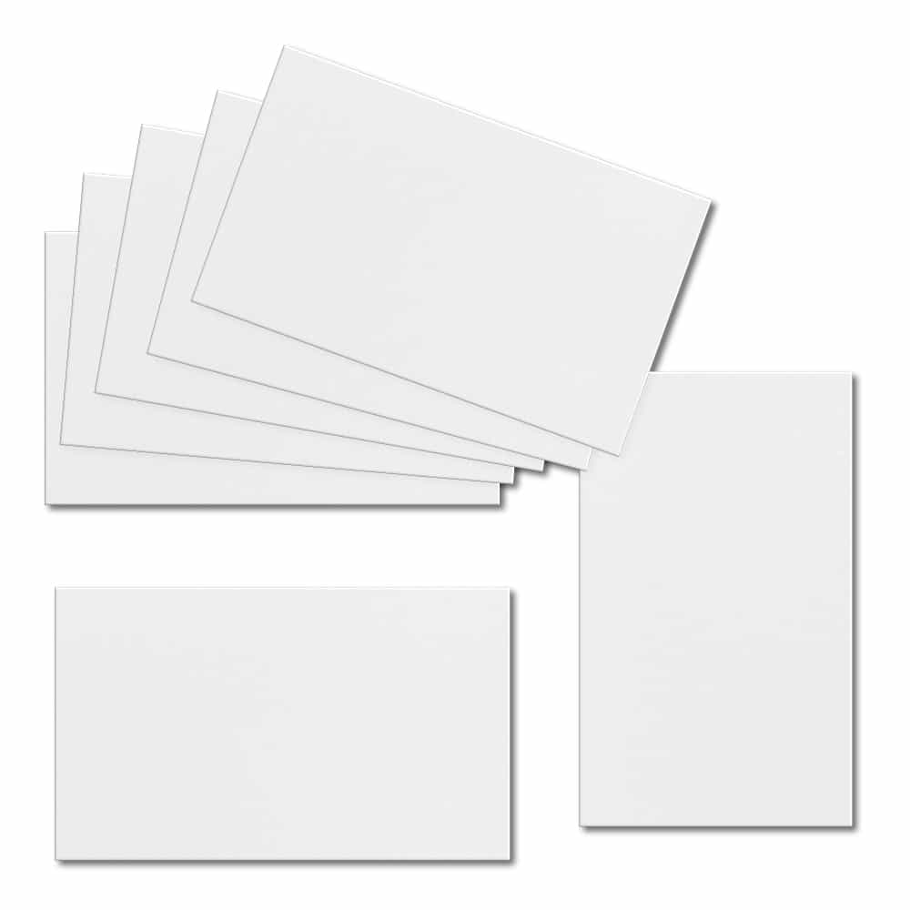 Impact White. 60mm x 100mm. Place Card. 250gsm Card Sheet.