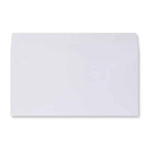 500 Pure White DL Envelopes Trade Box. Peel/Seal Wallet Flap. White 120gsm Smooth Finish. 110mm x 220mm.