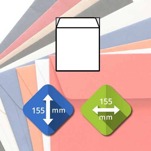 155mm Square Peel & Seal Envelopes