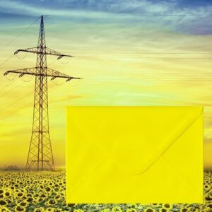 Neon Electric Yellow Envelopes