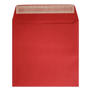 Clariana Bright Red Envelope 220mm Square Wallet Open