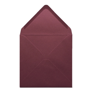 Claret Red Envelope 130mm Square Open