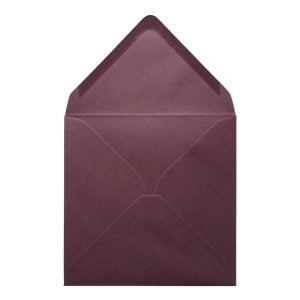 Claret Red Envelope 155mm Square Open