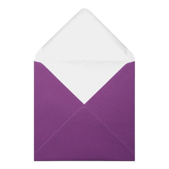 Purple Envelope 155mm Square Open