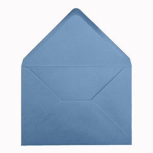 Vintage French Blue Envelope 5x7 Open