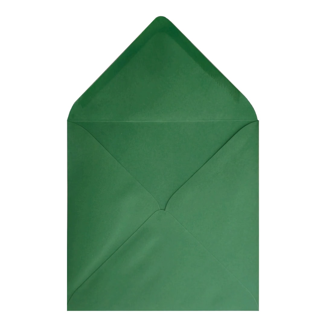 Xmas Green Envelope 130mm Square Open