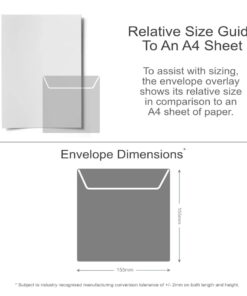 155mm Square Wallet Envelope Sizing