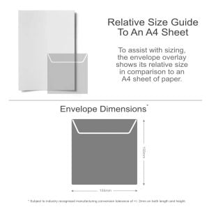 155mm Square Wallet Envelope Sizing