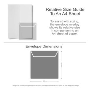 160mm Square Wallet Envelope Sizing