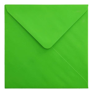 Electric Green Envelope 155mm Square Closed