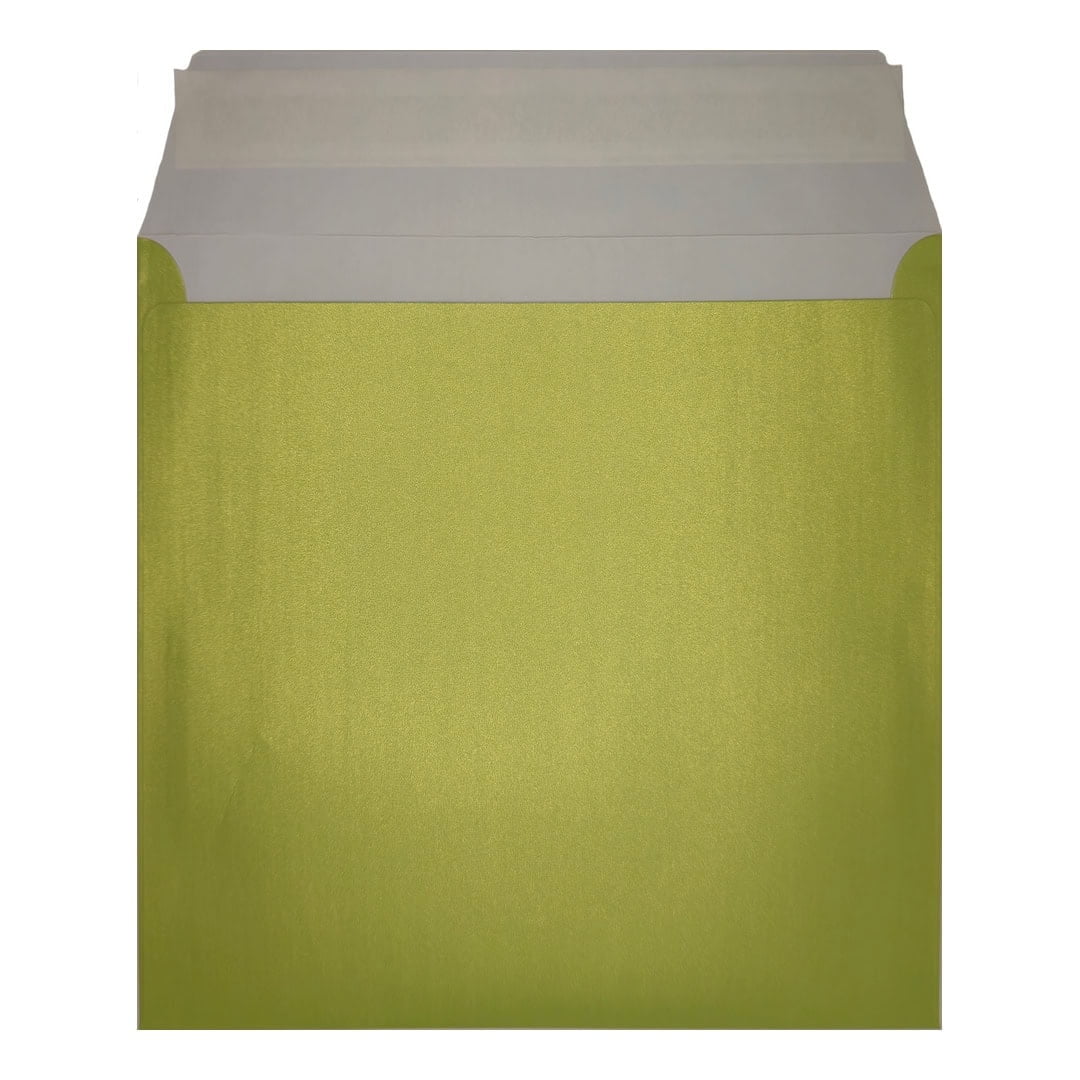 Lime Green Pearl Envelope 155mm Square Open